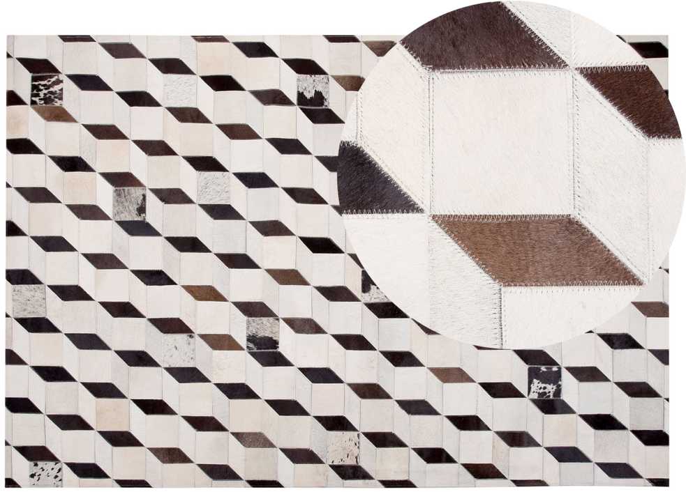 Beliani Kilimas ALPKOY baltos spalvos 140 x 200 cm iš natūralios odos