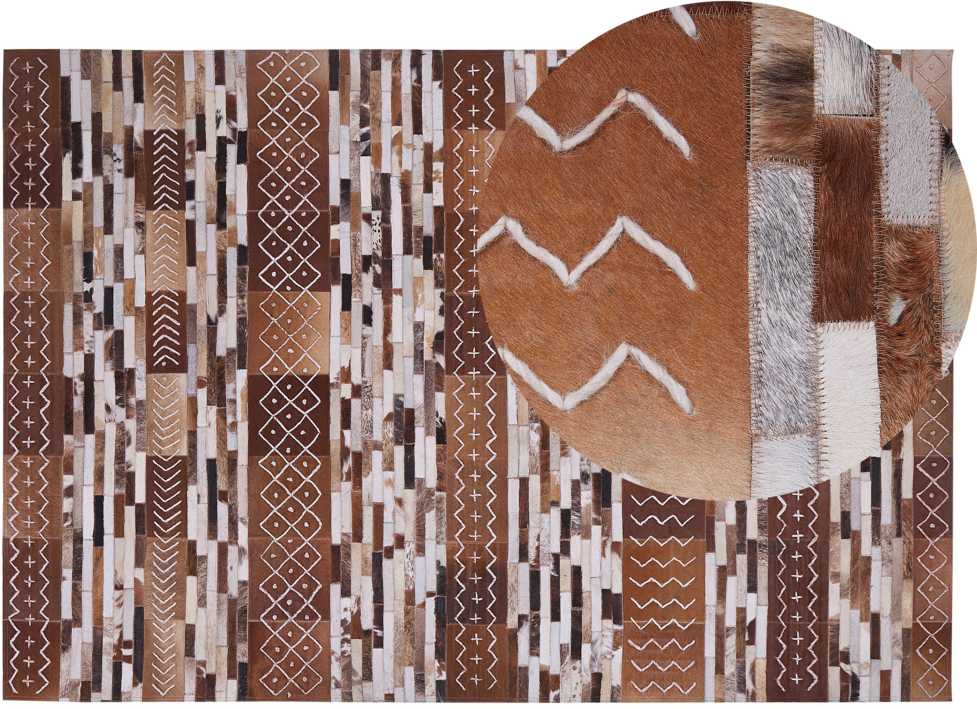 Beliani Kilimas HEREKLI rudas 140 x 200 cm natūrali oda