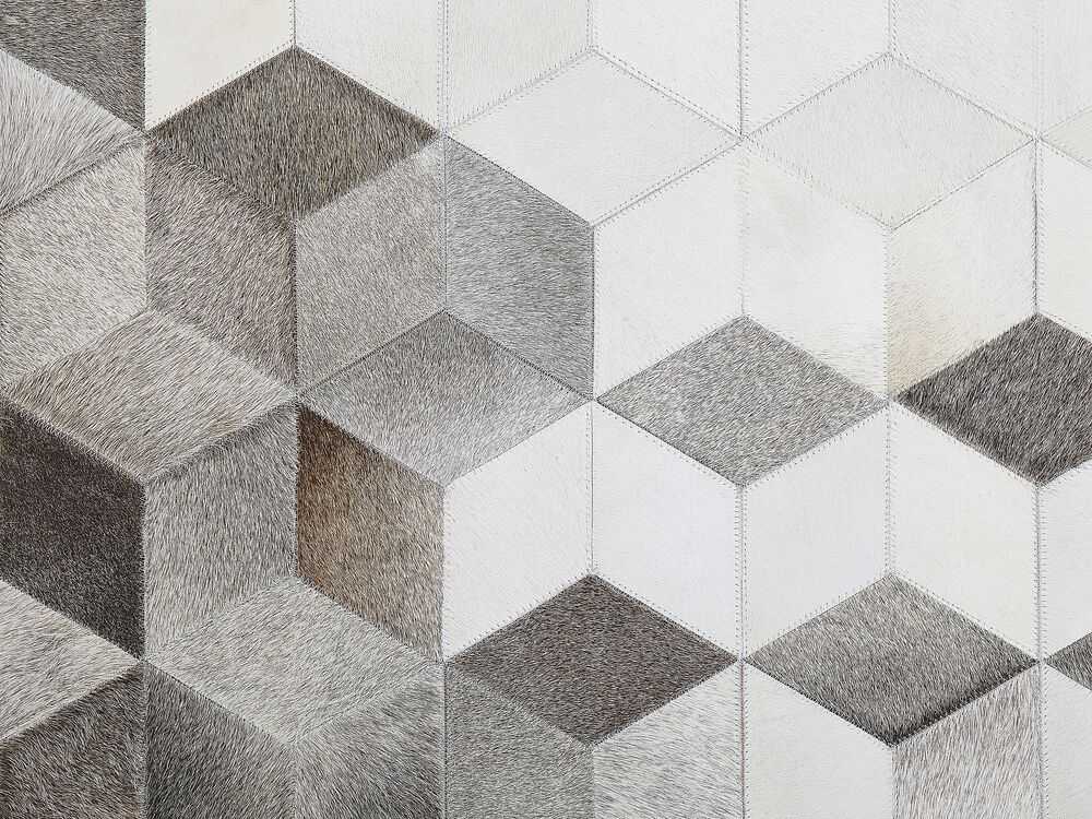 Beliani Kilimas SASON pilkas 140 x 200 cm natūrali oda