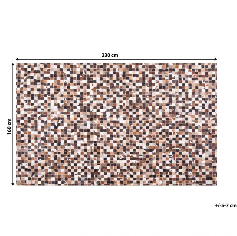 Beliani Kilimas KONYA rudos spalvos 160 x 230 cm, natūrali oda