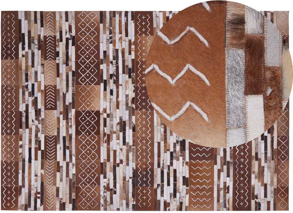 Beliani Kilimas HEREKLI rudas 160 x 230 cm natūrali oda