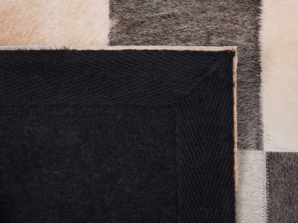 Beliani Kilim SOKE spalvotas 160 x 230 cm natūrali oda