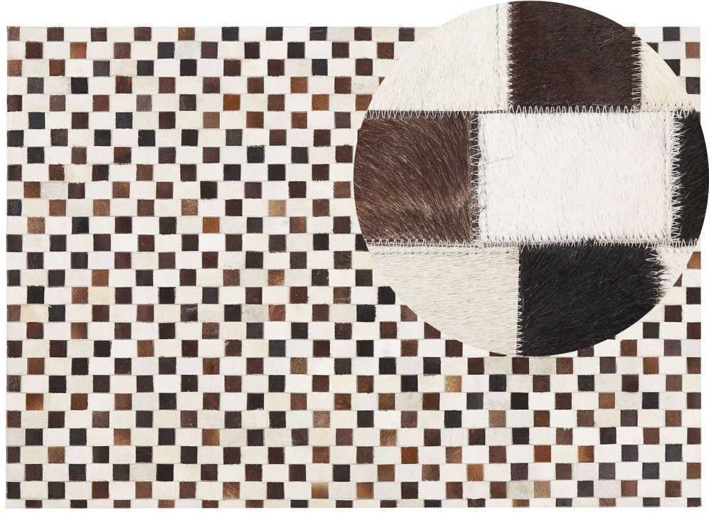 Beliani Kilimas KAYABEY smėlio spalvos 160 x 230 cm natūralios odos