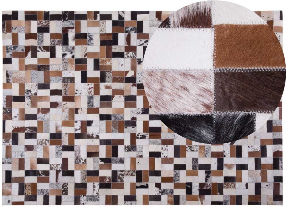 Beliani Kiliminis CESME spalvotas 160 x 230 cm natūrali oda