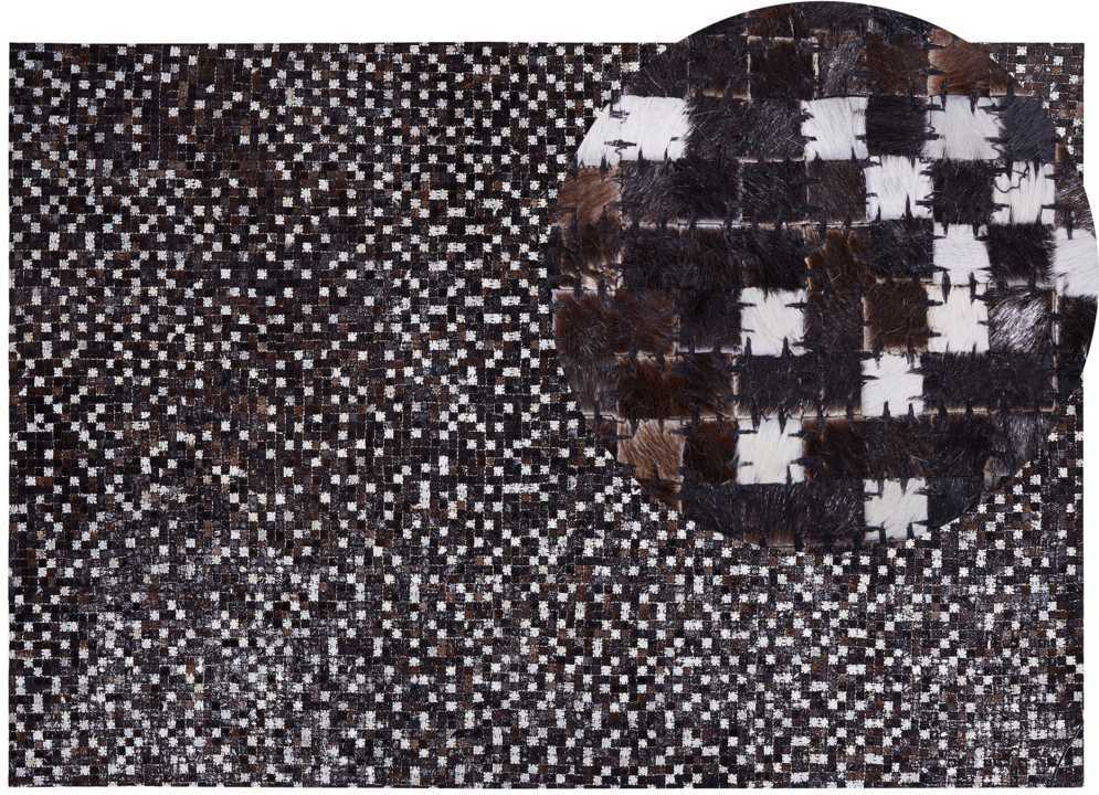 Beliani AKKESE kilimas, rudas, 160 x 230 cm, natūrali oda