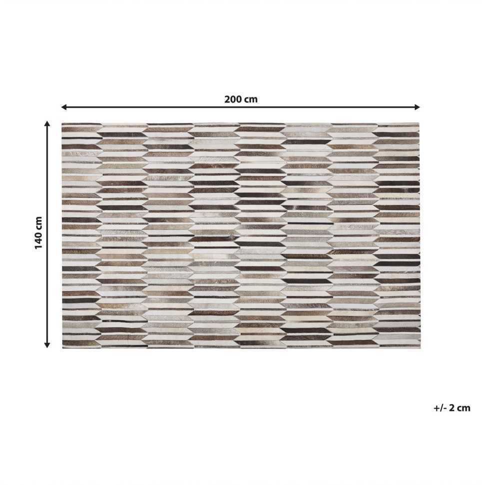 Beliani Kilimas KULALAR smėlio spalvos 140 x 200 cm natūrali oda