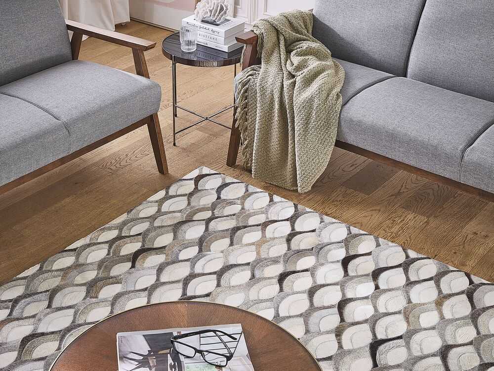 Beliani Kilimas KIRCA smėlio spalvos 140 x 200 cm iš natūralios odos