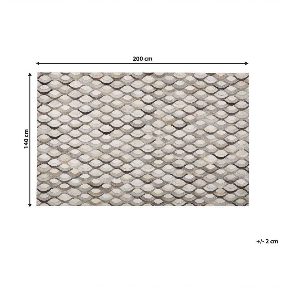 Beliani Kilimas KIRCA smėlio spalvos 140 x 200 cm iš natūralios odos