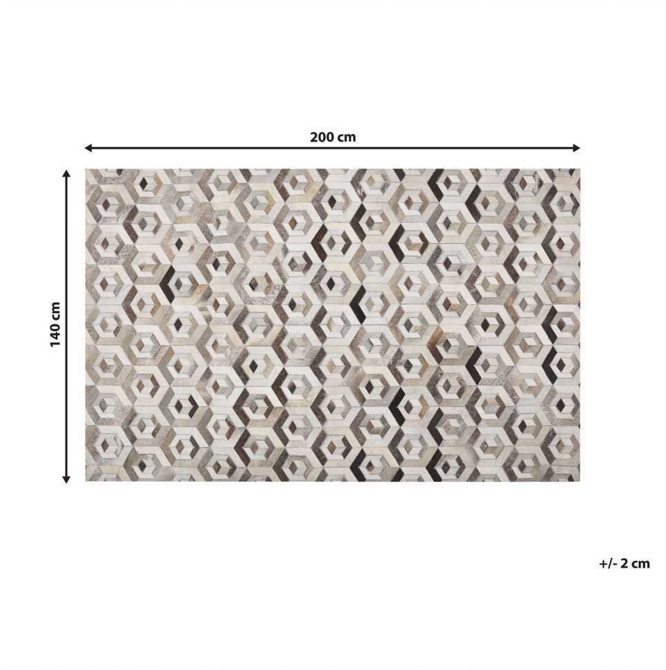 Beliani Kiliminis TAVAK smėlio spalvos 140 x 200 cm natūrali oda