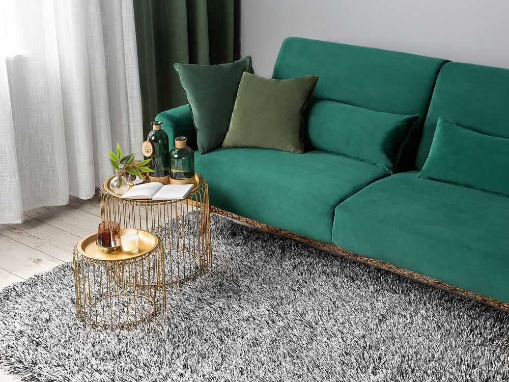 Beliani Shaggy kilimas CIDE juodas/baltas 140 x 200 cm