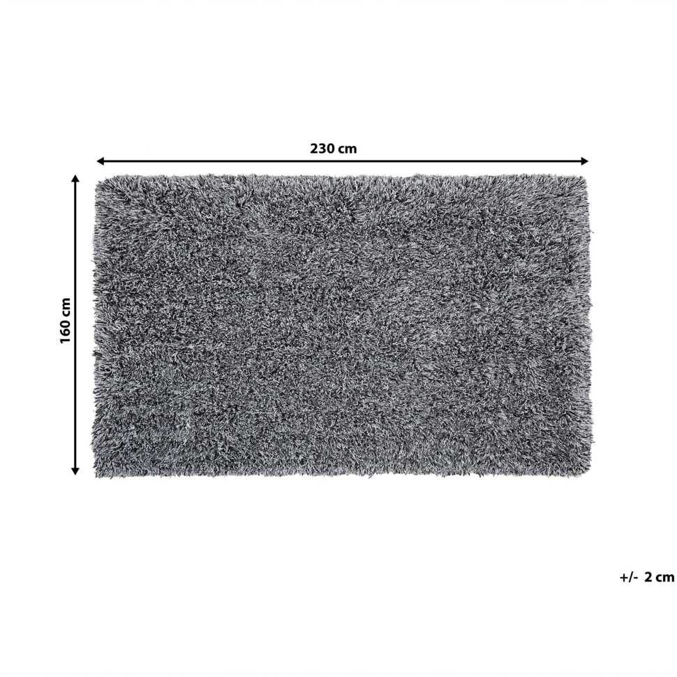 Beliani Shaggy kilimas CIDE juodas/baltas 160 x 230 cm