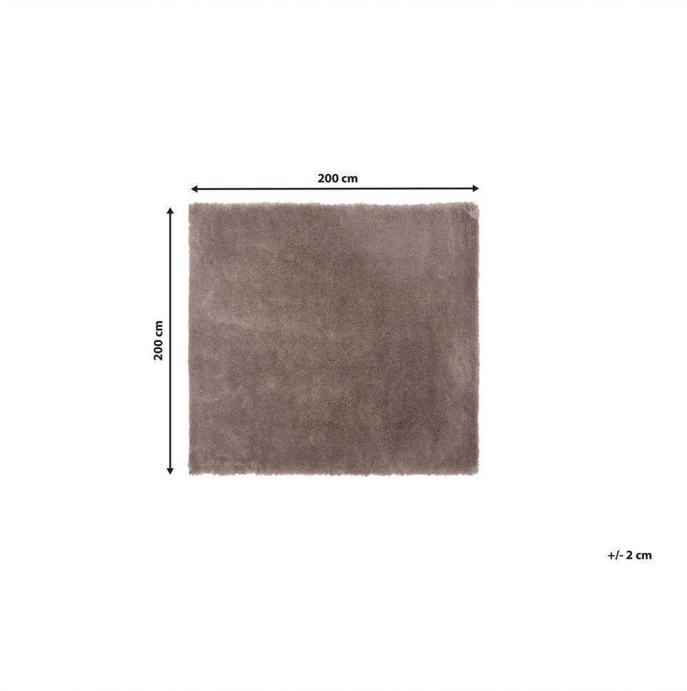 Beliani Šeriuotas kilimas EVREN šviesiai rudas 200 x 200 cm