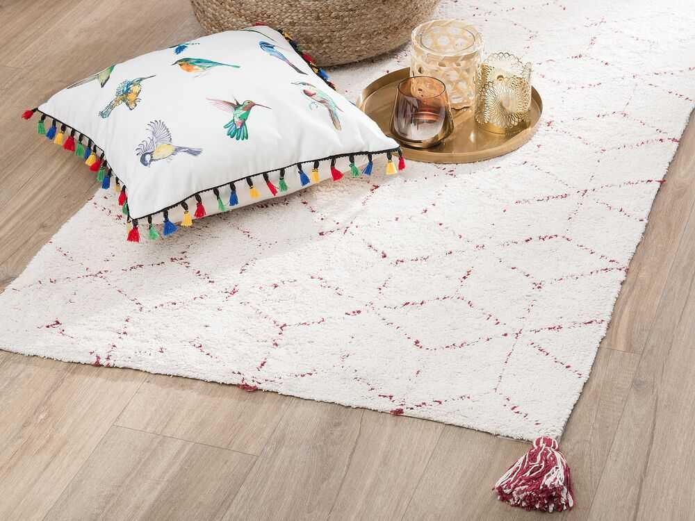 Beliani Kilimas SAKARYA baltas 80 x 150 cm medvilninis