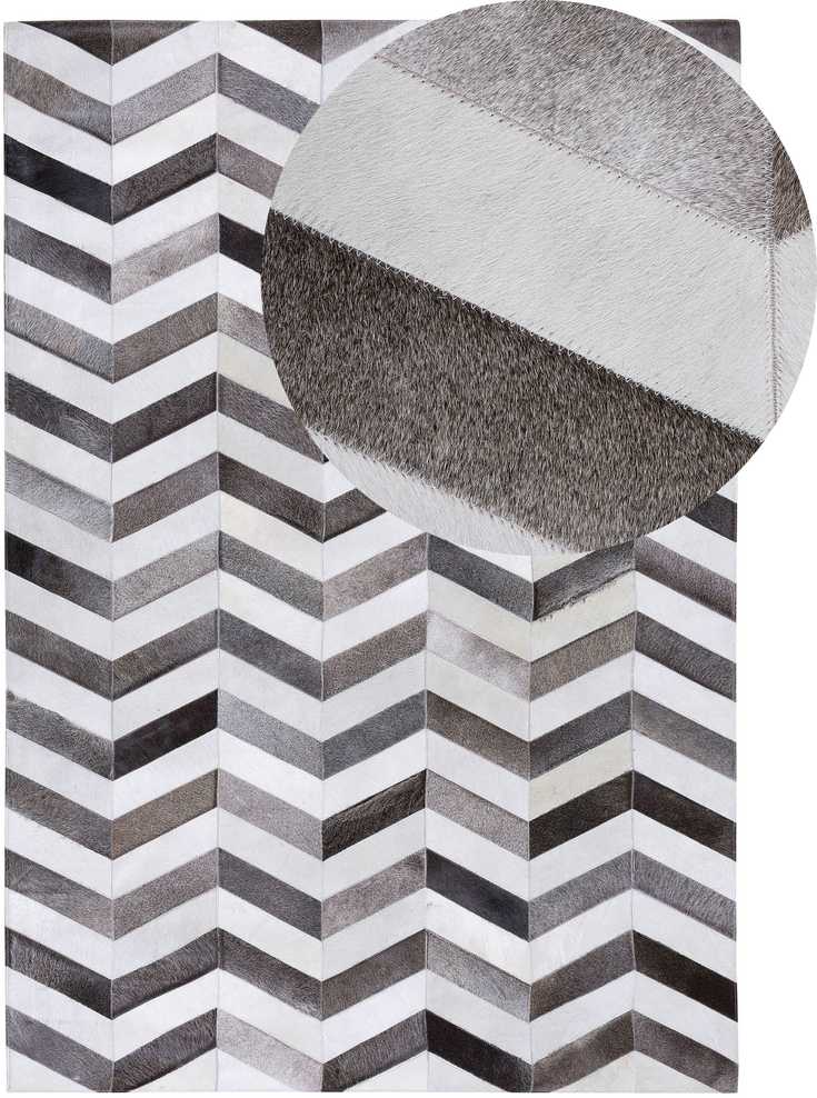 Beliani AKSAZ kilimas įvairiaspalvis 140 x 200 cm natūralios odos