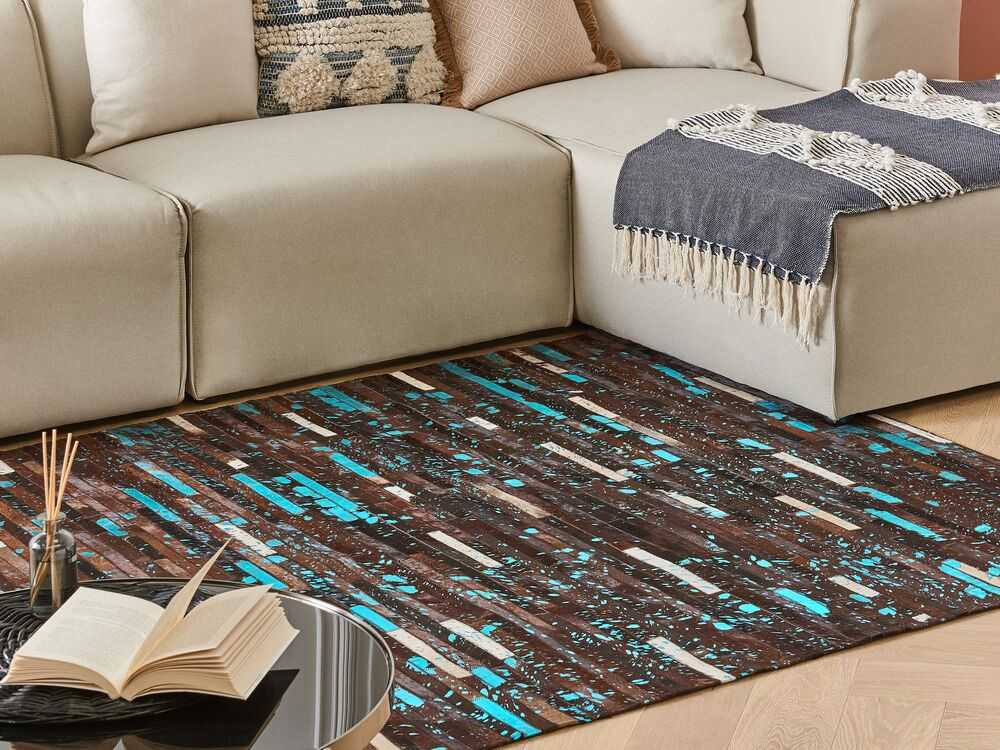 Beliani Kilimas KISIR tamsiai rudas 140 x 200 cm iš natūralios odos
