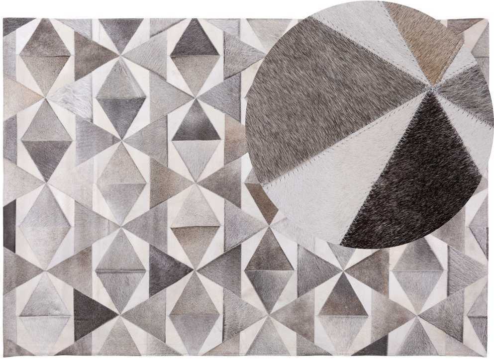 Beliani Kilimas ALAKA pilkas 160 x 230 cm natūrali oda