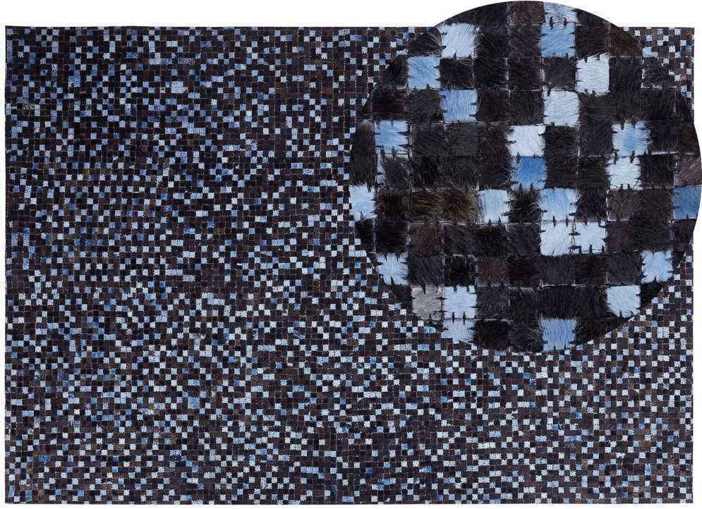 Beliani Kiliminis IKISU tamsiai rudas 160 x 230 cm natūrali oda
