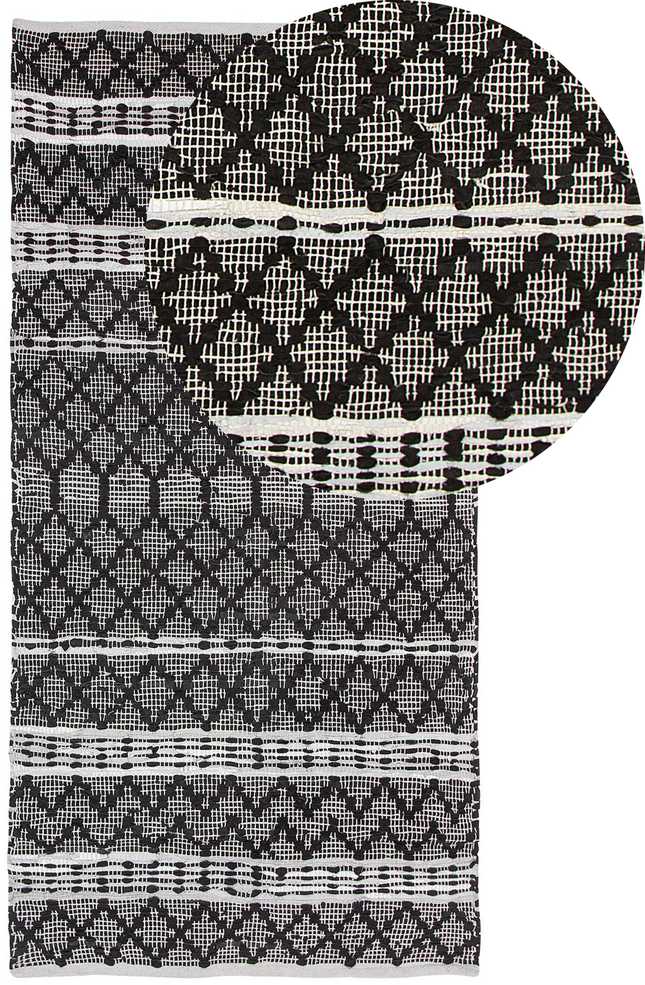 Beliani Kilimas FEHIMLI juodas 80 x 150 cm natūrali oda