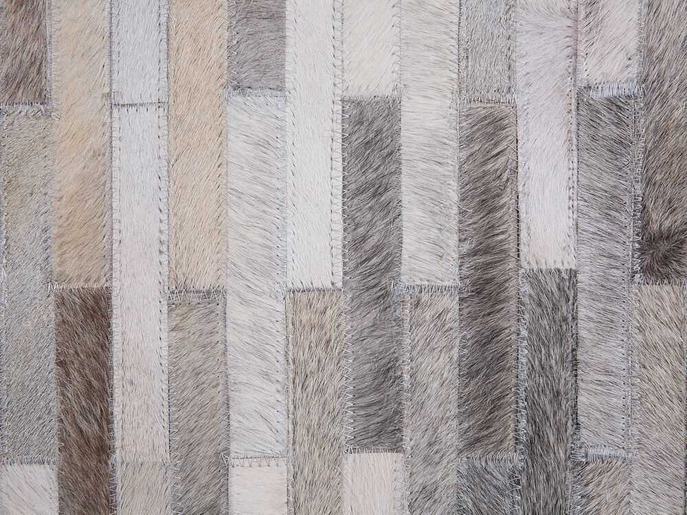 Beliani Kilimas AHILLI pilkas 140 x 200 cm natūrali oda
