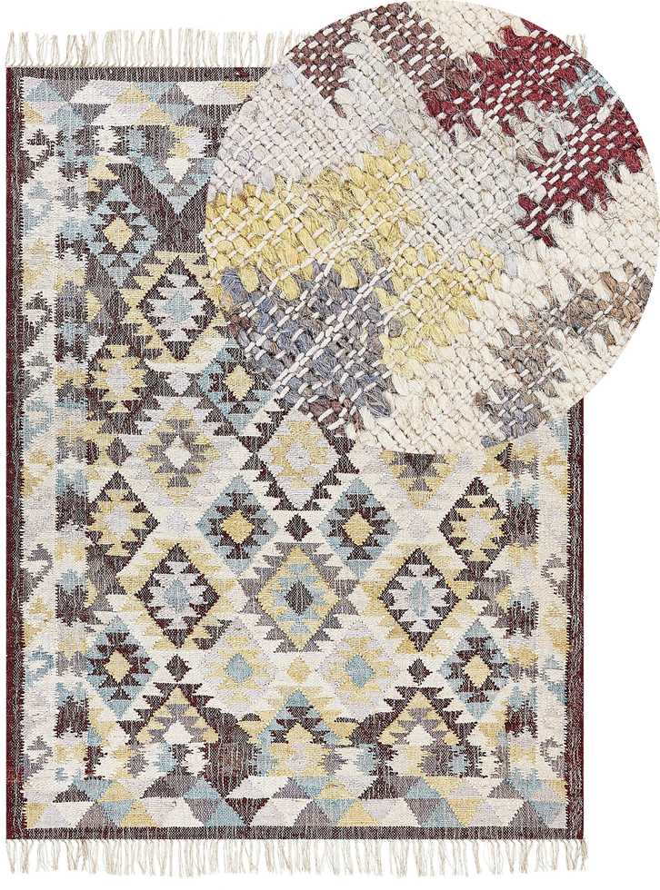 Beliani Kilim FENER spalvotas 140 x 200 cm džiuto