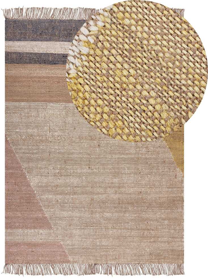 Beliani Kilimas SAMLAR Rudo spalvos 140 x 200 cm džiutas