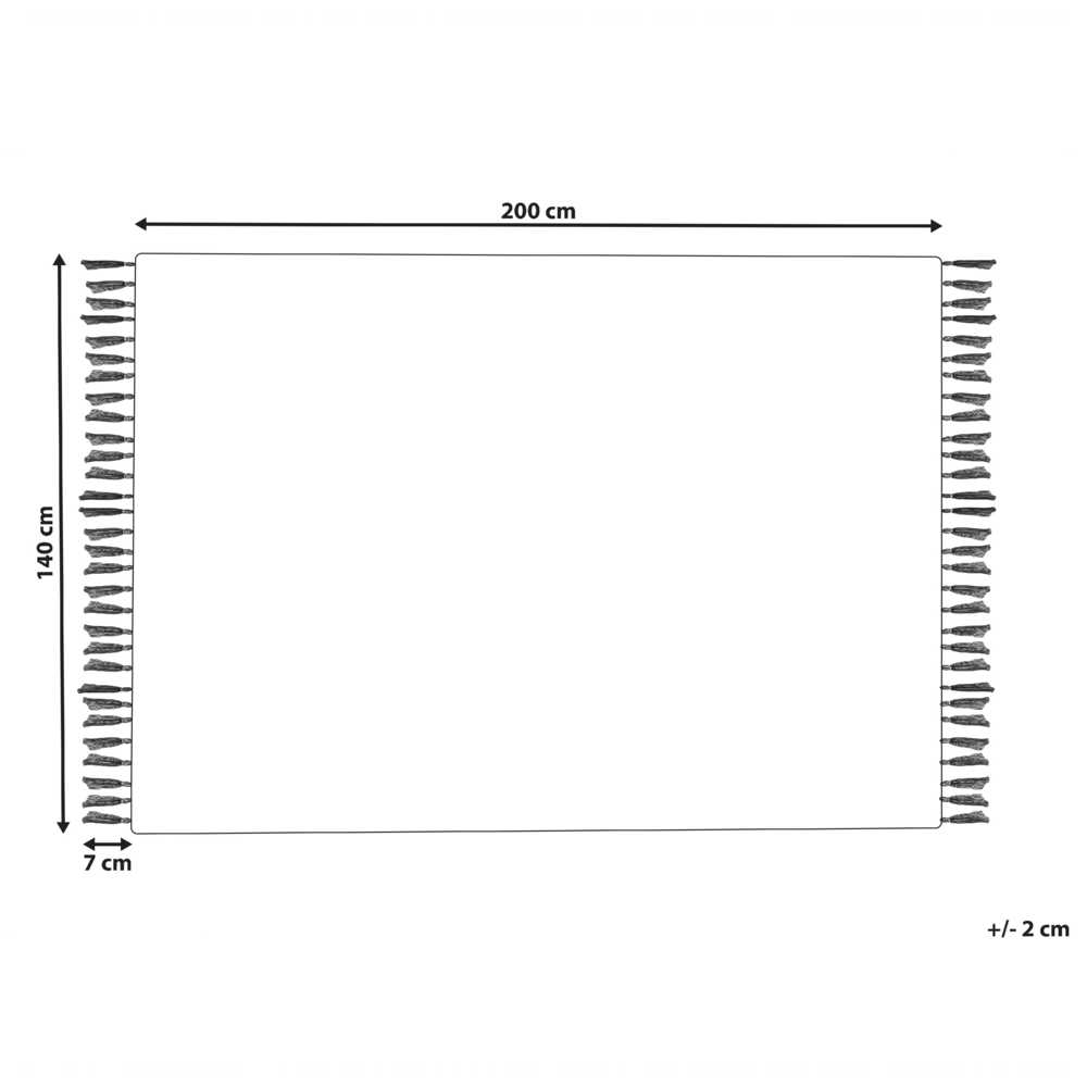 Beliani Kiliminis NAKKAS spalvotas 140 x 200 cm džiutas