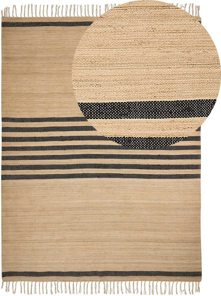 Beliani Kilimas ERICEK smėlio spalvos 160 x 230 cm džiutas