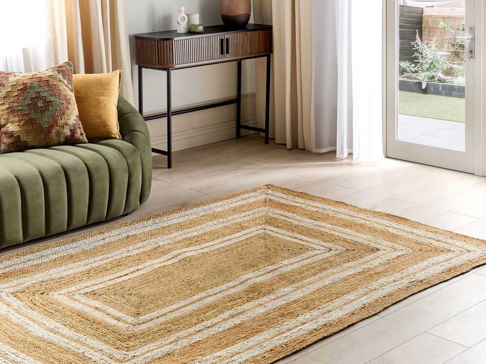 Beliani Kilimas ELMALI smėlio spalvos 160 x 230 cm džiutas