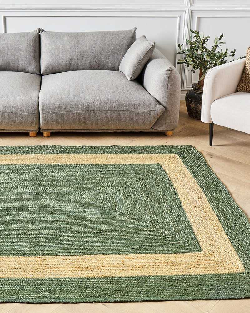 Beliani Kilimas KARAKUYU žalias 160 x 230 cm iš džiuto