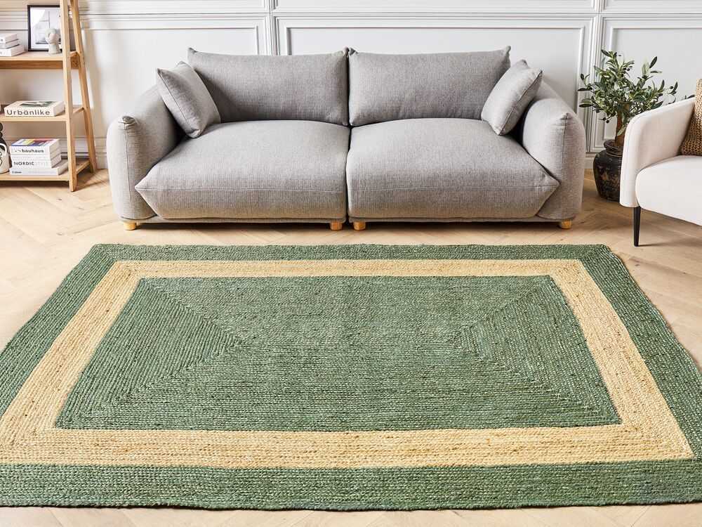 Beliani Kilimas KARAKUYU žalias 160 x 230 cm iš džiuto