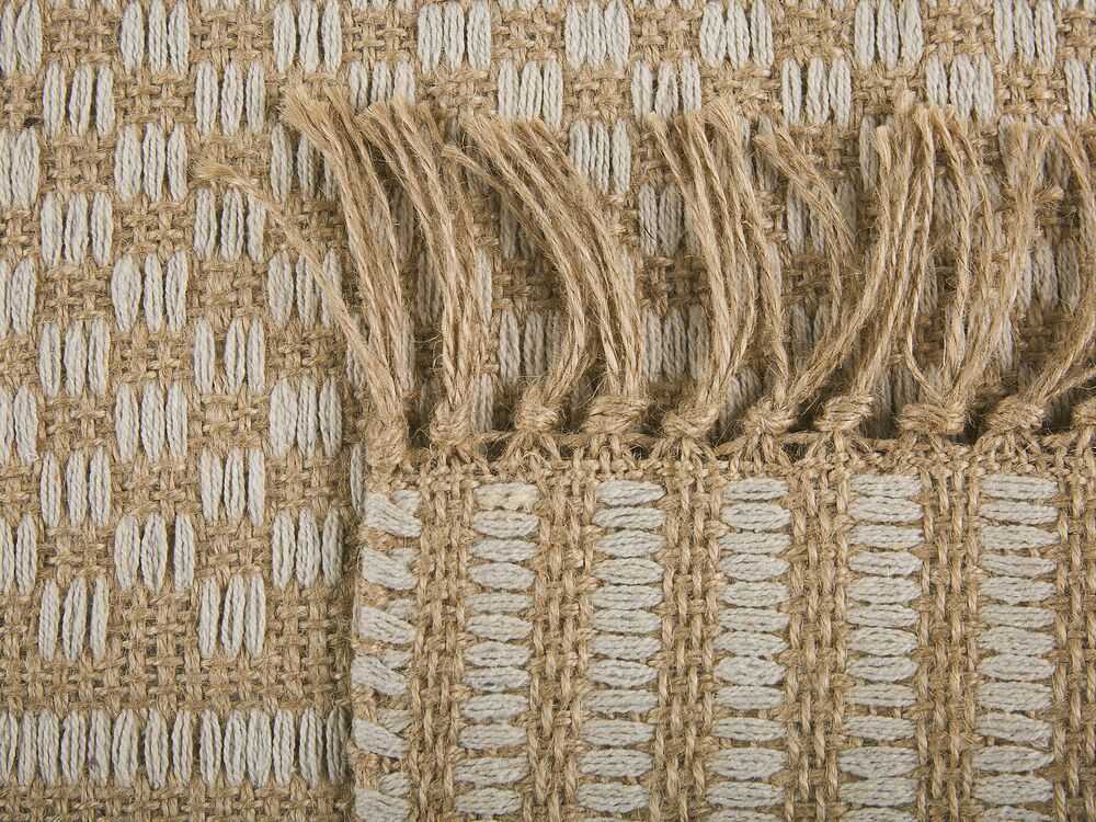 Beliani Kilimas ADABAG smėlio spalvos 50 x 80 cm džiutas