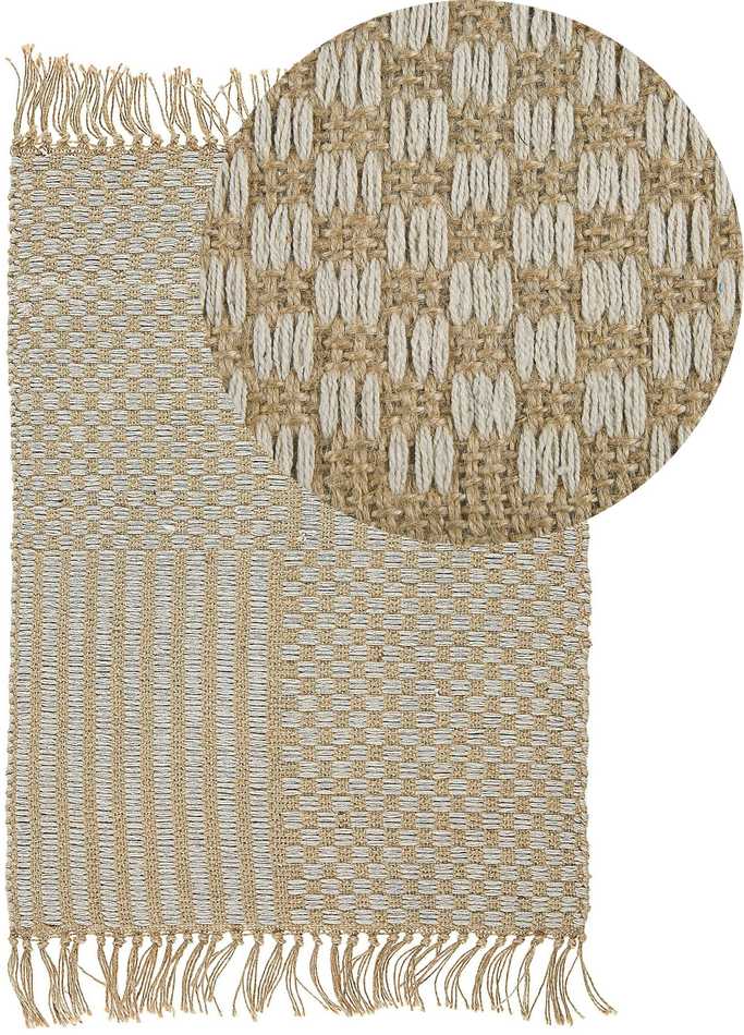 Beliani Kilimas ADABAG smėlio spalvos 50 x 80 cm džiutas
