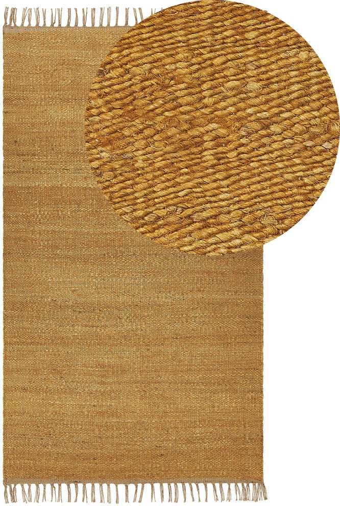 Beliani Kilimas LUNIA Garstyčių spalvos 80 x 150 cm Džiutas