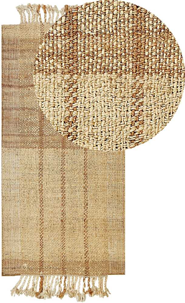 Beliani Kilimas KARKIN smėlio spalvos 80 x 150 cm džiutas