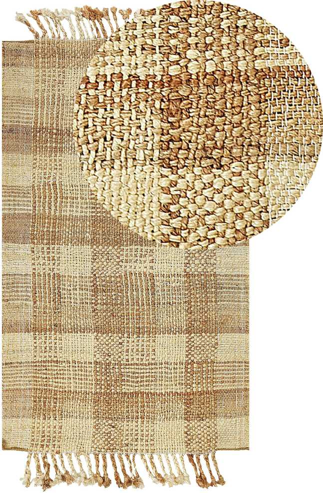 Beliani Kilimas BERISSA smėlio spalvos 80 x 150 cm džiutas