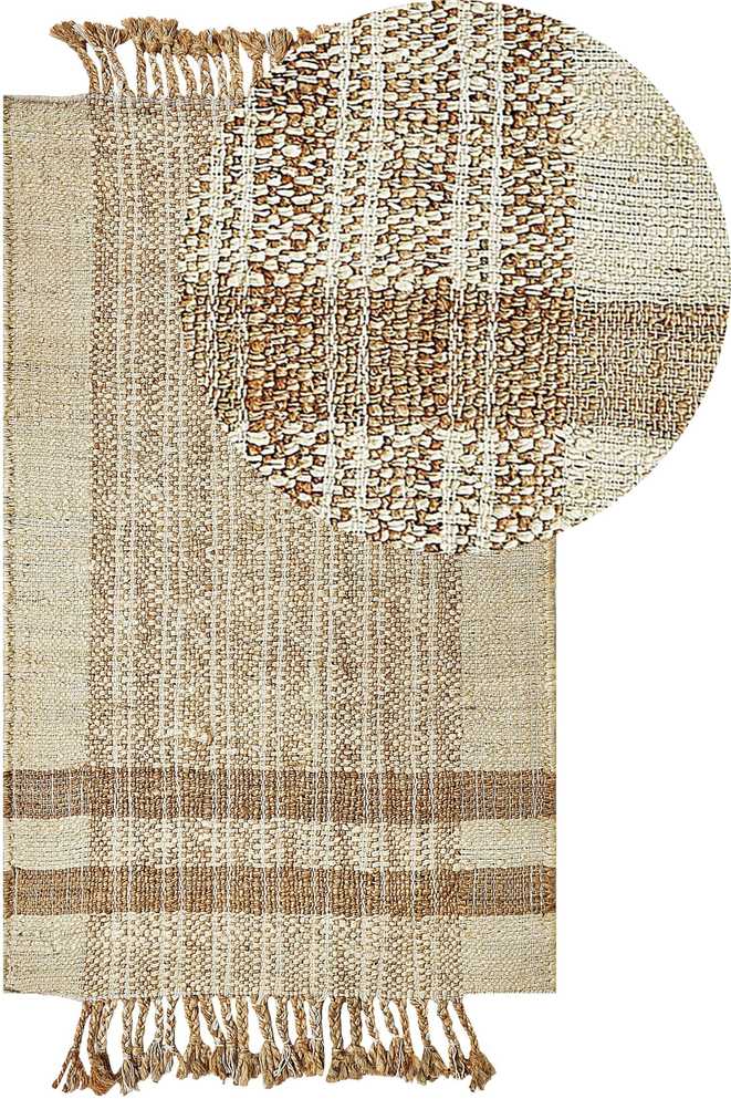 Beliani Kilimas ORTAOBA smėlio spalvos 80 x 150 cm džiutas