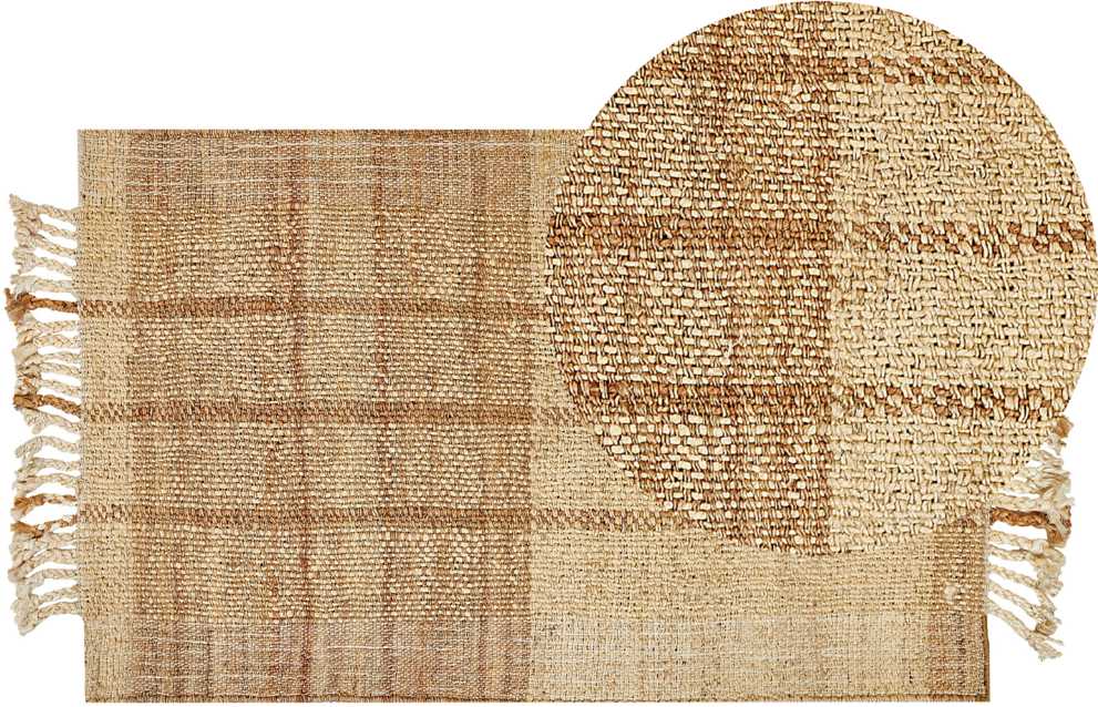 Beliani Kilimas KARKIN smėlio spalvos 80 x 150 cm džiutas