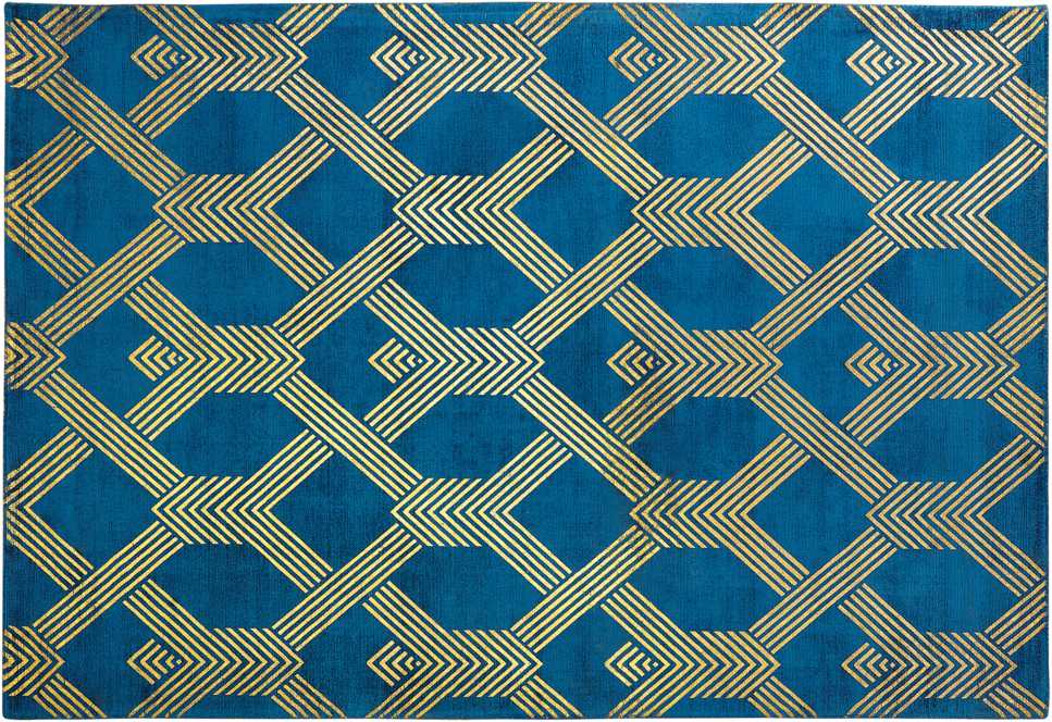 Beliani Kilimas VEKSE mėlynas 160 x 230 cm viskozė