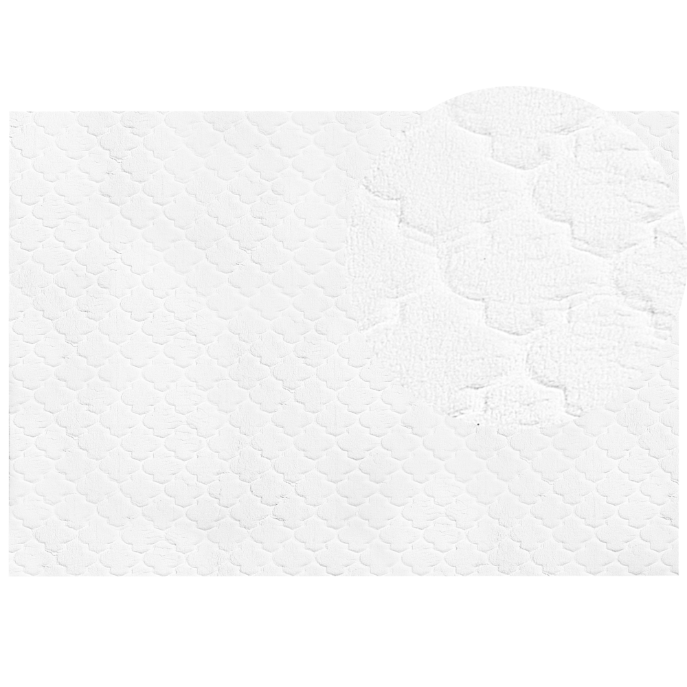Beliani Dirbtinio kailio kilimas GHARO baltas 160 x 230 cm