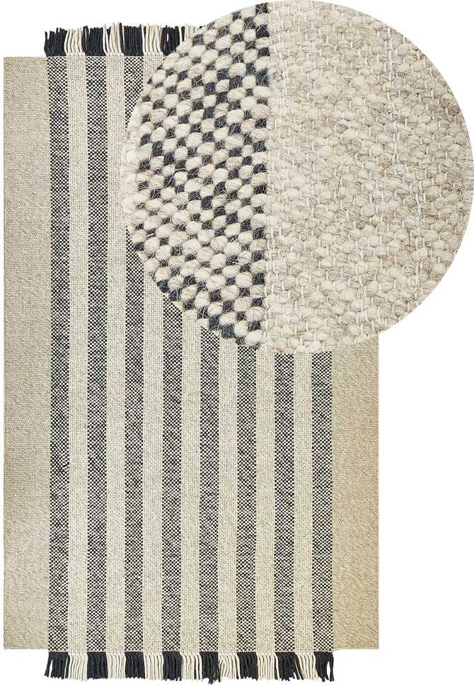 Beliani Kilimas TACETTIN Baltas 140 x 200 cm Vilna