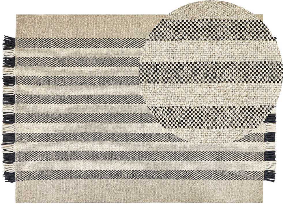 Beliani Kilimas TACETTIN Baltas 140 x 200 cm Vilna