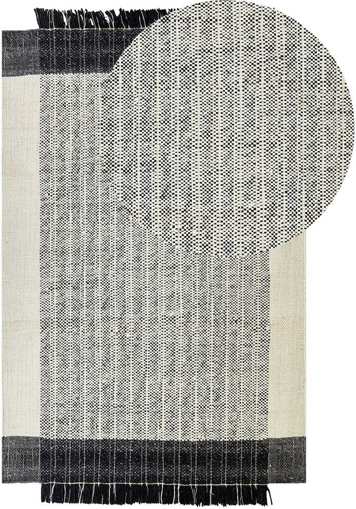 Beliani Kilimas KETENLI baltas 140 x 200 cm vilnonis