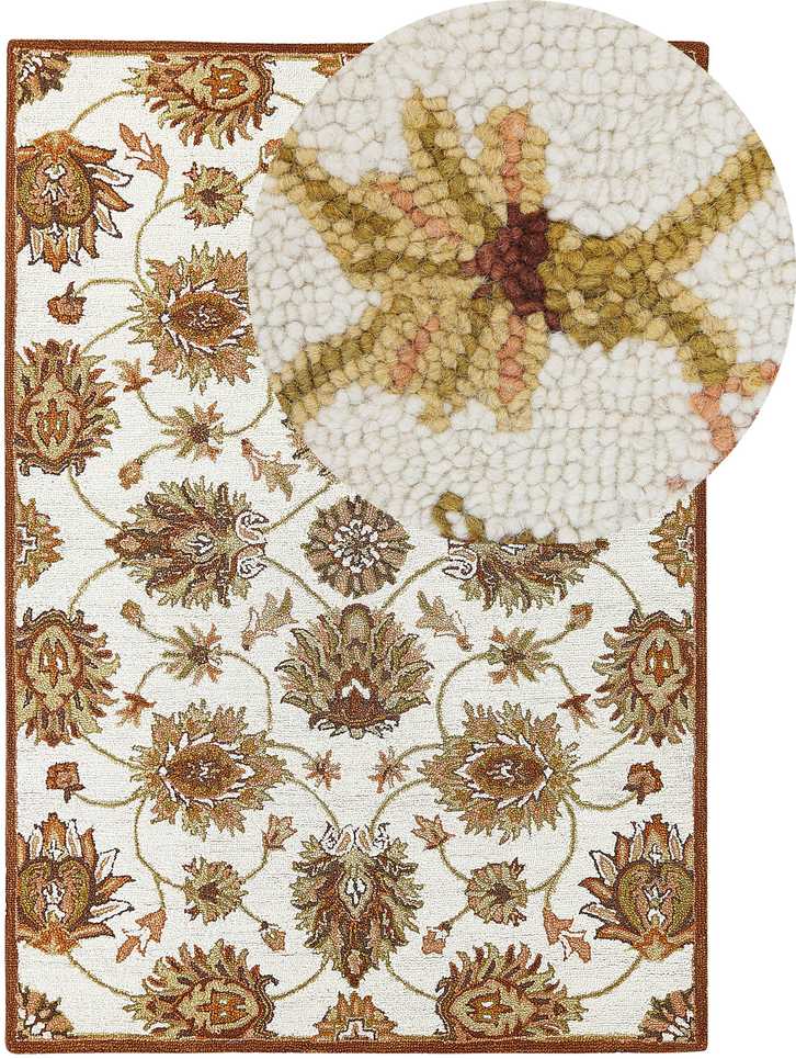 Beliani Kilimas EZINE Smėlio spalvos 140 x 200 cm Vilna