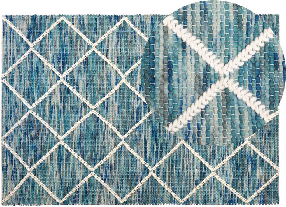 Beliani Kilim BELENLI melsvas, 140 x 200 cm, vilna