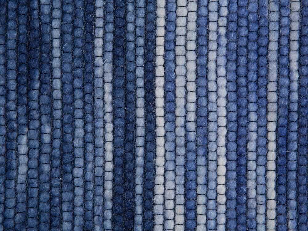 Beliani Kilimas KAPAKLI mėlynas 140 x 200 cm vilna