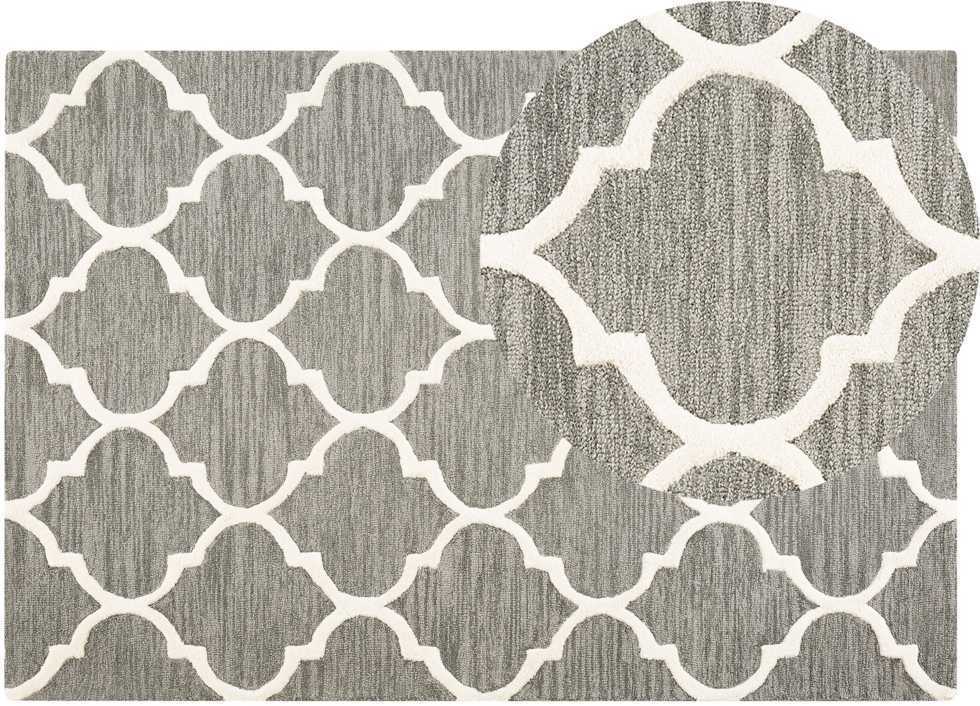Beliani Kilimas YALOVA pilkas 140 x 200 cm vilnonis