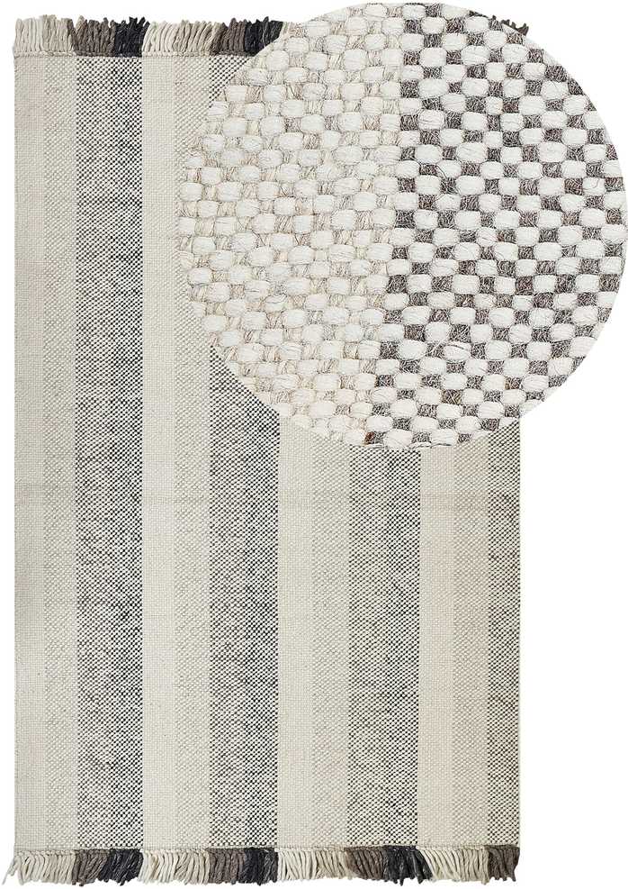 Beliani Kilimas EMIRLER baltas 160 x 230 cm vilnos