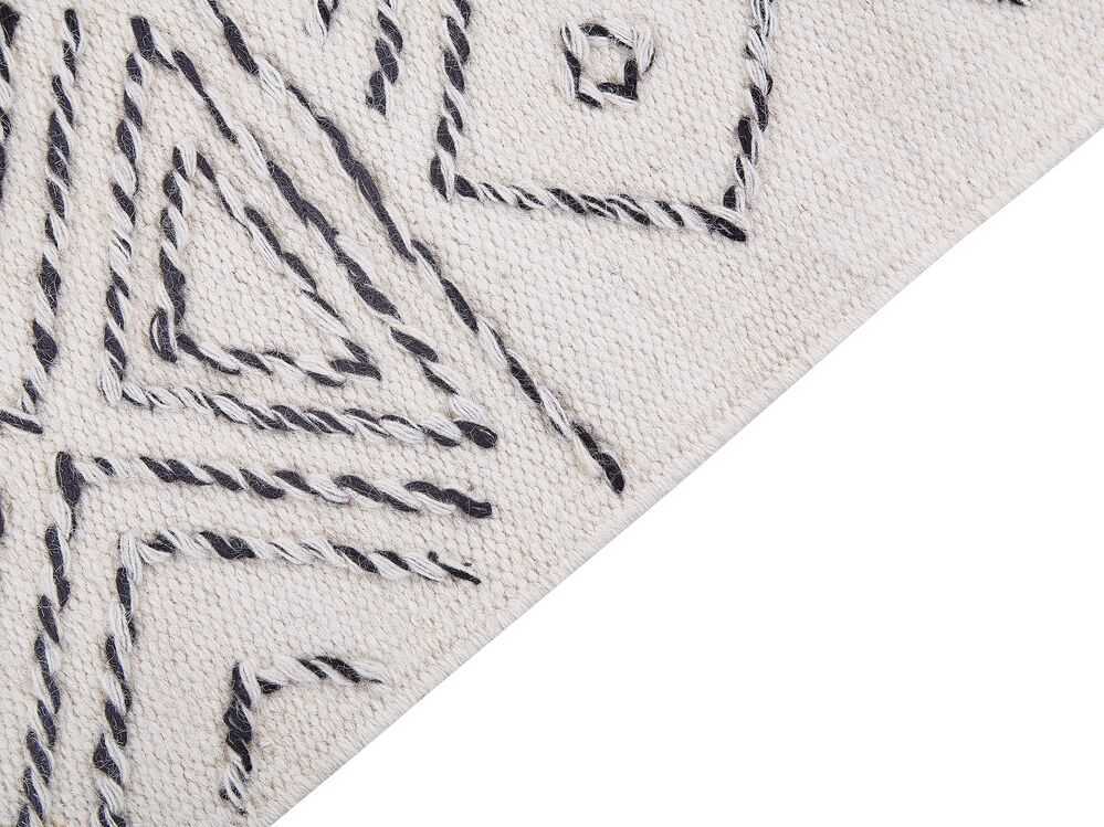 Beliani Kilimas ALKENT baltas 160 x 230 cm vilnos