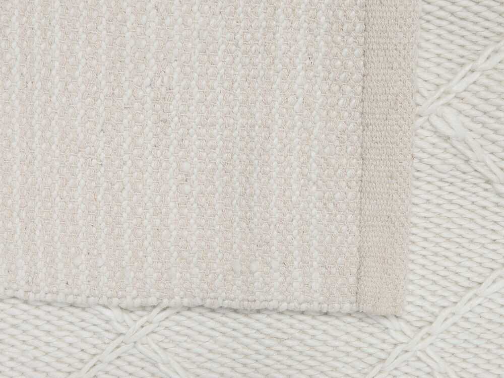 Beliani Kilimas ELLEK baltas 160 x 230 cm vilnonis