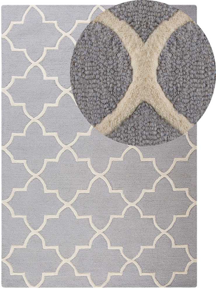 Beliani Kilimas SILVAN šviesiai pilkas – 160 x 230 cm – vilna
